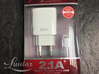 Laadija ATX U21 2.1A + Lightning USB