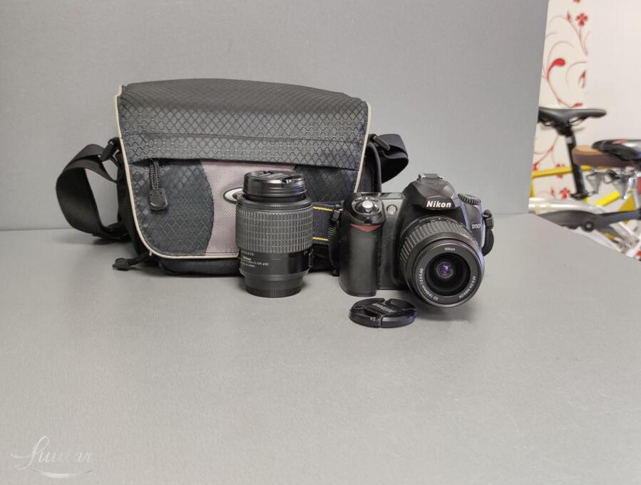 Fotokaamera Nikon D50+Objektiivid Nikon 18-55mm/55+200mm