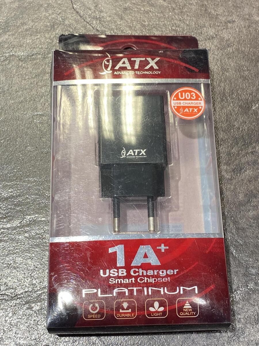 Laadija ATX 1A USB U03 black