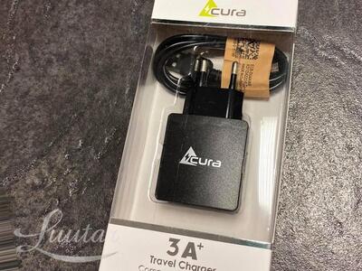 Laadija ACURA 5V/3A + Juhe microUSB