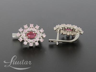 Hõbekõrvarõngad 925* UUED! Rubiinid! Deva Jewelry!