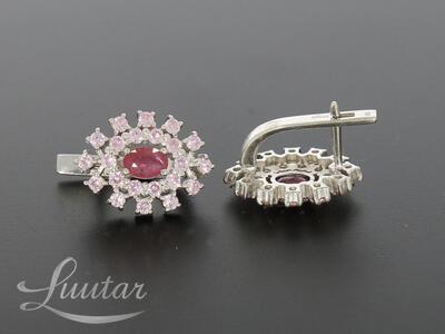 Hõbekõrvarõngad 925* UUED! Rubiinid! Deva Jewelry!