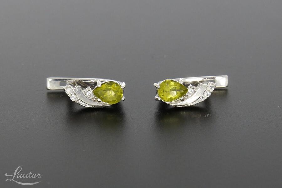 Hõbekõrvarõngad 925* UUED! Peridotid! Golden Silver Jewelry