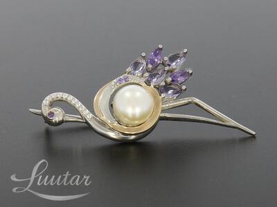 Hõbepross 925* +585*Uus! Tsirkoonid.Deva Jewelry