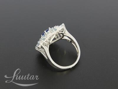 Hõbesõrmus 925* Uus! Sinine flouriit+Tsikroonid! DEVA Jewelry