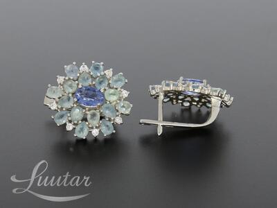Hõbekõrvarõngad 925* UUED! Blue John Fluoriidid+Tsirkoonid DEVA Jewelry