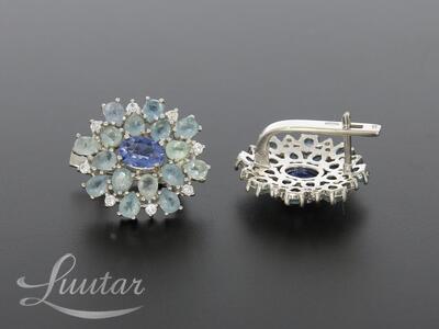 Hõbekõrvarõngad 925* UUED! Blue John Fluoriidid+Tsirkoonid DEVA Jewelry