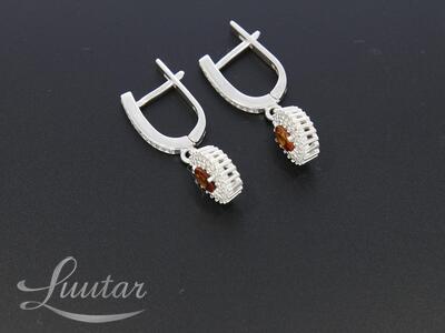 Hõbekõrvarõngad 925* Uued! Granaadid + Tsirkoonid! DEVA Jewelry