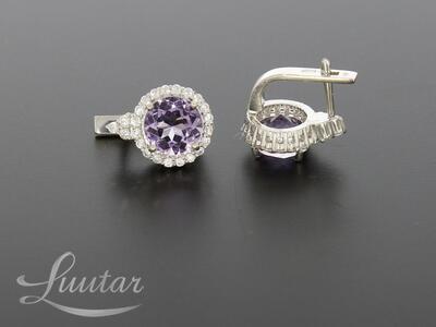Hõbekõrvarõngad 925* UUED! Tsirkoonid+Ametüstid Deva Jewelry