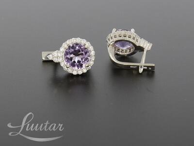 Hõbekõrvarõngad 925* UUED! Tsirkoonid+Ametüstid Deva Jewelry