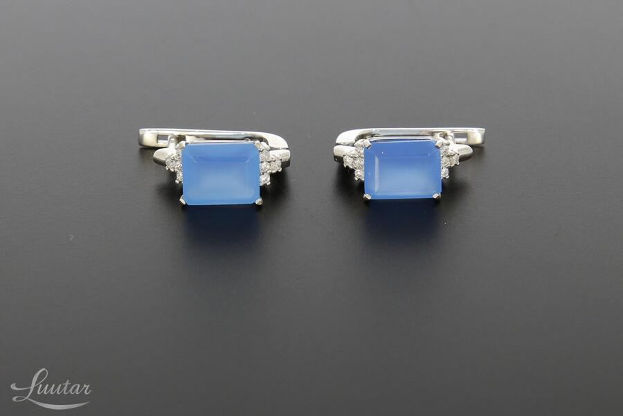 Hõbekõrvarõngad 925* UUED! Sinised kvartsid + Tsirkoonid! Golden Silver Jewelry
