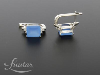 Hõbekõrvarõngad 925* UUED! Sinised kvartsid + Tsirkoonid! Golden Silver Jewelry