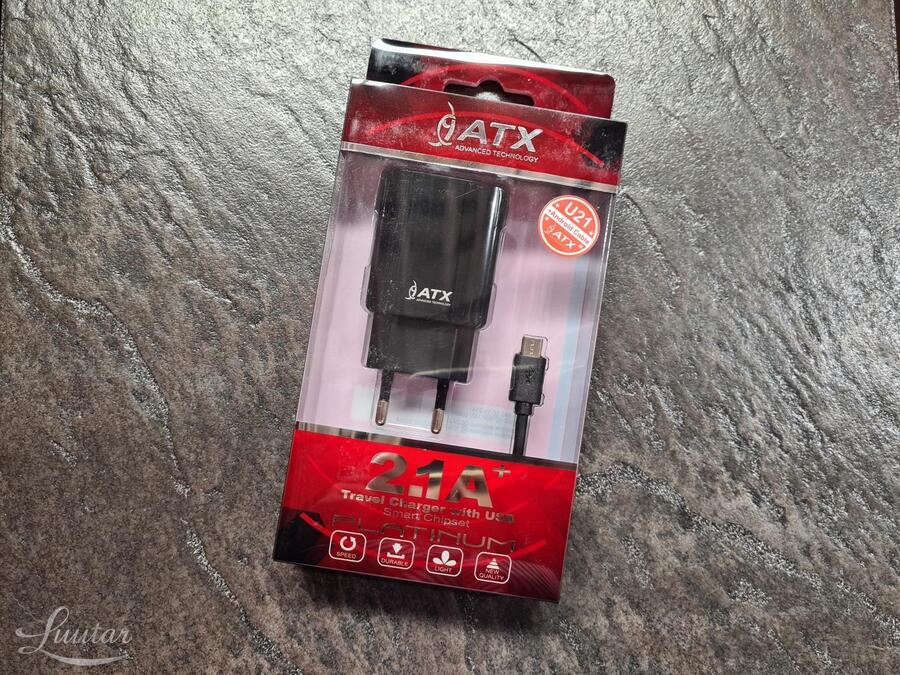 Laadija ATX U21 2.1A + Juhe microUSB UUS!