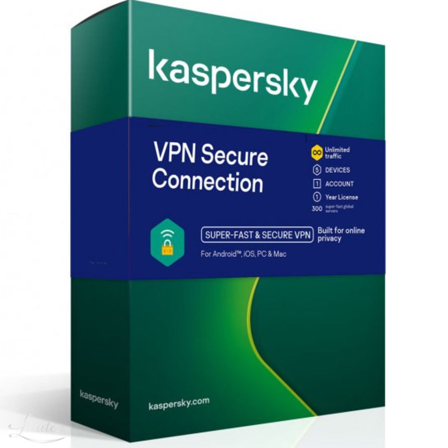 Tarkvara Kaspersky VPN Secure Connection 1A 5Seadmed
