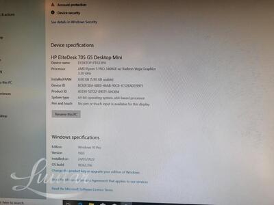 Lauaarvuti HP EliteDesk 705 G5