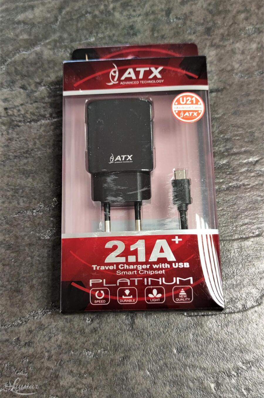 Laadija ATX U21 2.1A + Juhe microUSB UUS!