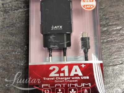 Laadija ATX U21 2.1A + Juhe microUSB UUS!