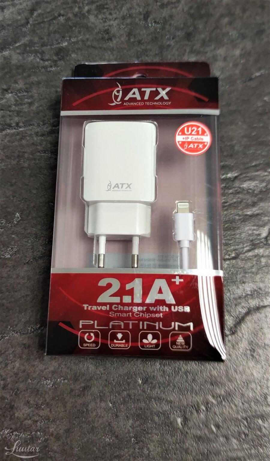 Laadija ATX U21 5V/2.1A + Juhe Lightning UUS!