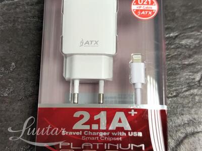 Laadija ATX U21 5V/2.1A + Juhe Lightning UUS!