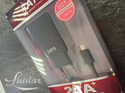 Laadija ATX U21 2.1A+ Juhe microUSB UUS!