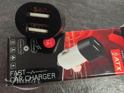 Autolaadija 1A USB +1A USB