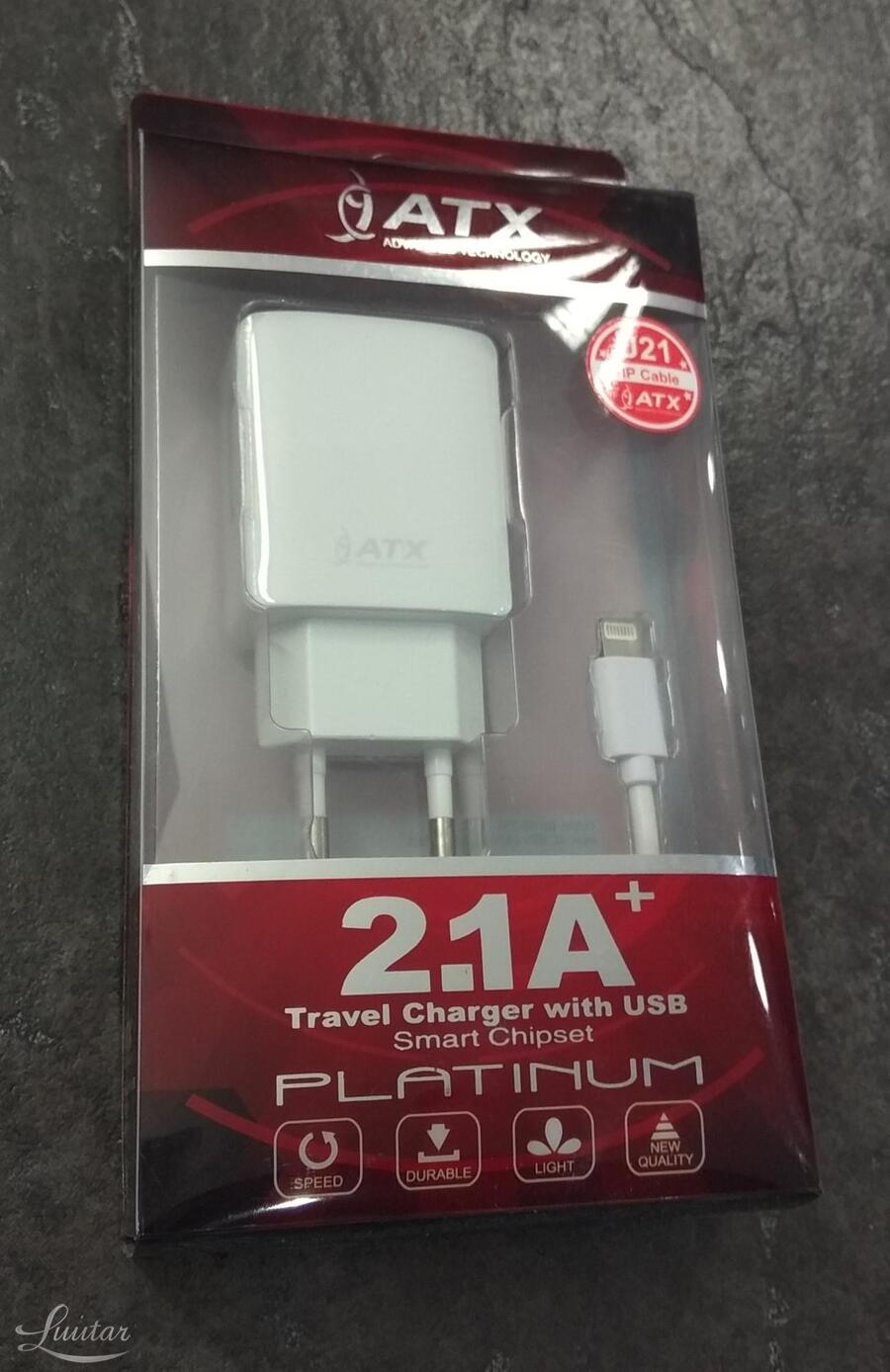 Laadija ATX U21 2xUSB 2.1A + Juhe Lightning