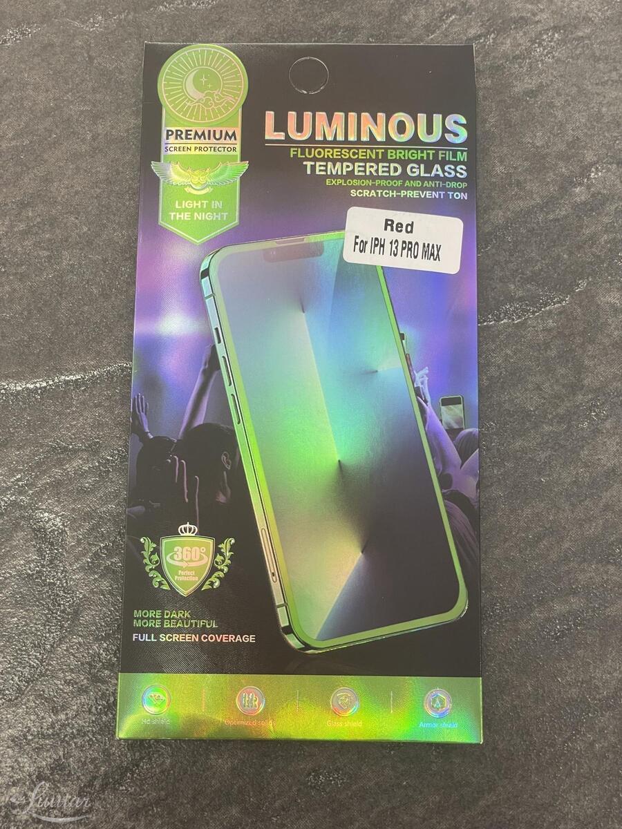 Kaitseklaas FLUOGLASS Apple iPhone 13 PRO MAX punane