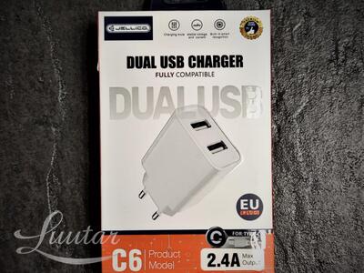 Laadija Jellico C6 USB 2A+USB Type-C