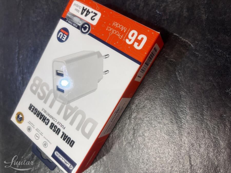 Laadija Jellico C6 USB 2A + USB Type-C UUS!