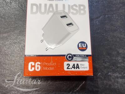 Laadija Jellico C6 USB 2A + USB Type-C UUS!