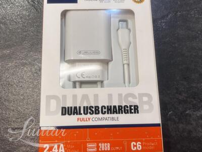 Laadija Jellico C6 USB 2A + USB Type-C UUS!