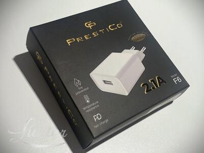 Laadija Prestico F6 1xUSB 2.1A valge UUS!