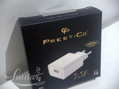 Laadija Prestico F6 1xUSB 2.1A valge UUS!