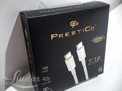 Laadimisjuhe Prestico T5 Type-C/Type- C PD valge UUS!