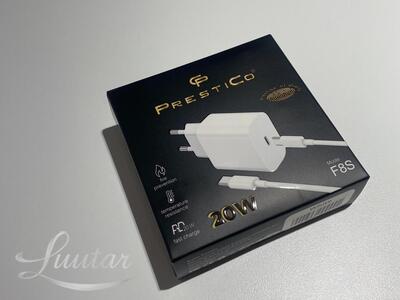 Laadija Prestico F8S USB-C/Type-C Cable 20W PD valge UUS!