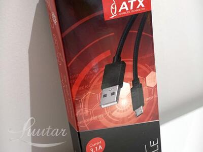 Juhe microUSB ATX Braided 8mm silver  UUS!