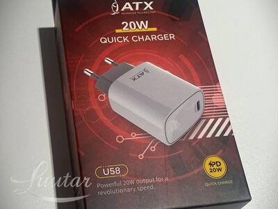 Laadija ATX USB-C PD 20W  U58 valge UUS!