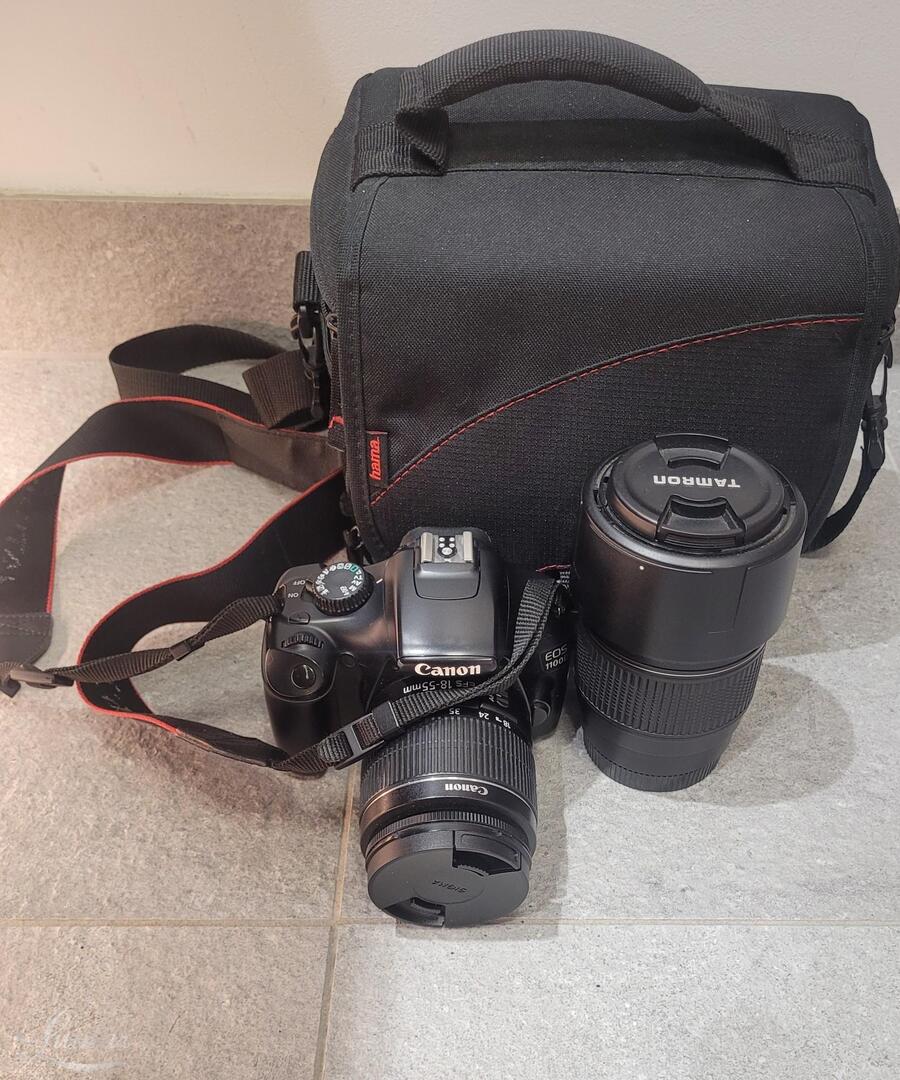 Fotoaparaat Canon EOS 1100D+objektiiv EFS 18-55 mm+objektiiv Tamron AF 70-300mm  