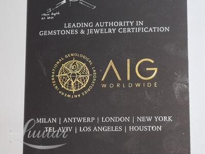 Kuld kulon 585* UUS! 0,53ct looduslik teemant+ AIG sertifikaat 