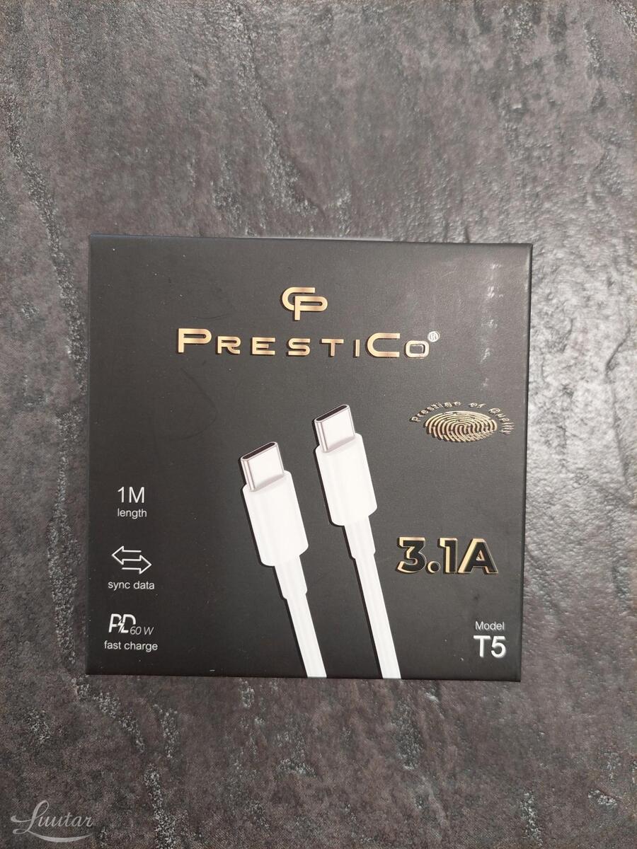 Juhe PRESTICO T5 USB Type-C → USB Type-C Valge