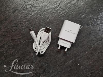 Laadija PRESTICO F8S USB Type- C 20W + Juhe USB → USB Type-C white