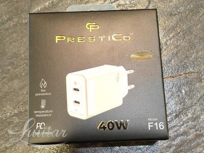 Laadija Prestico F16 2xUSB Type-C 40W PD