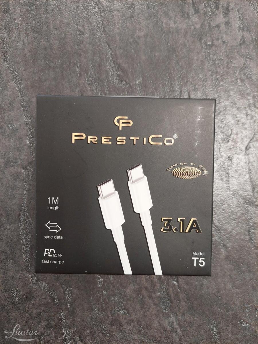 Juhe PRESTICO T5 USB Type-C →USB Type-C Valge