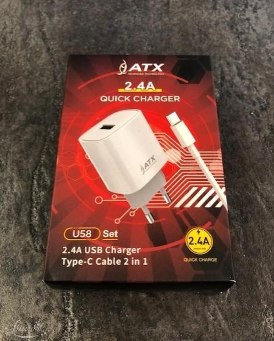 Laadija ATX 2,4A + USB Type-C