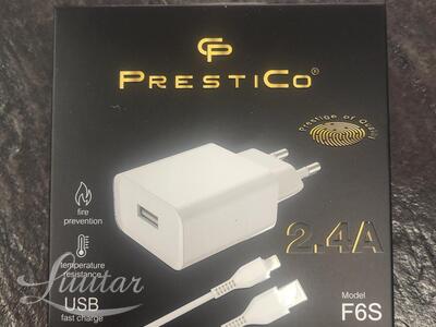 Laadija PRESTICO F6S 1 x USB + Juhe LIGHTNING 2 . 1A white