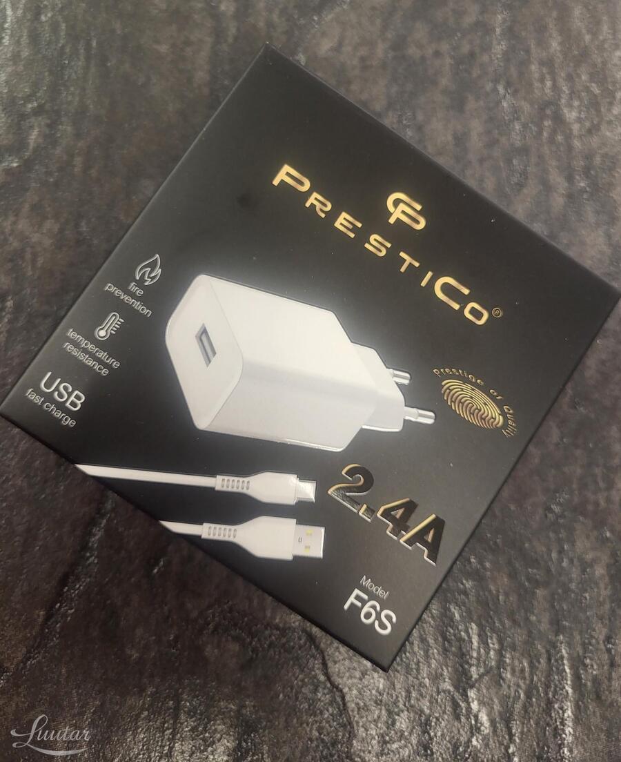 Laadija PRESTICO F6S 2A + microUSB