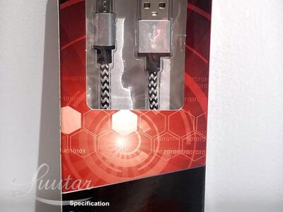 Juhe microUSB ATX Braided 8mm silver  UUS!