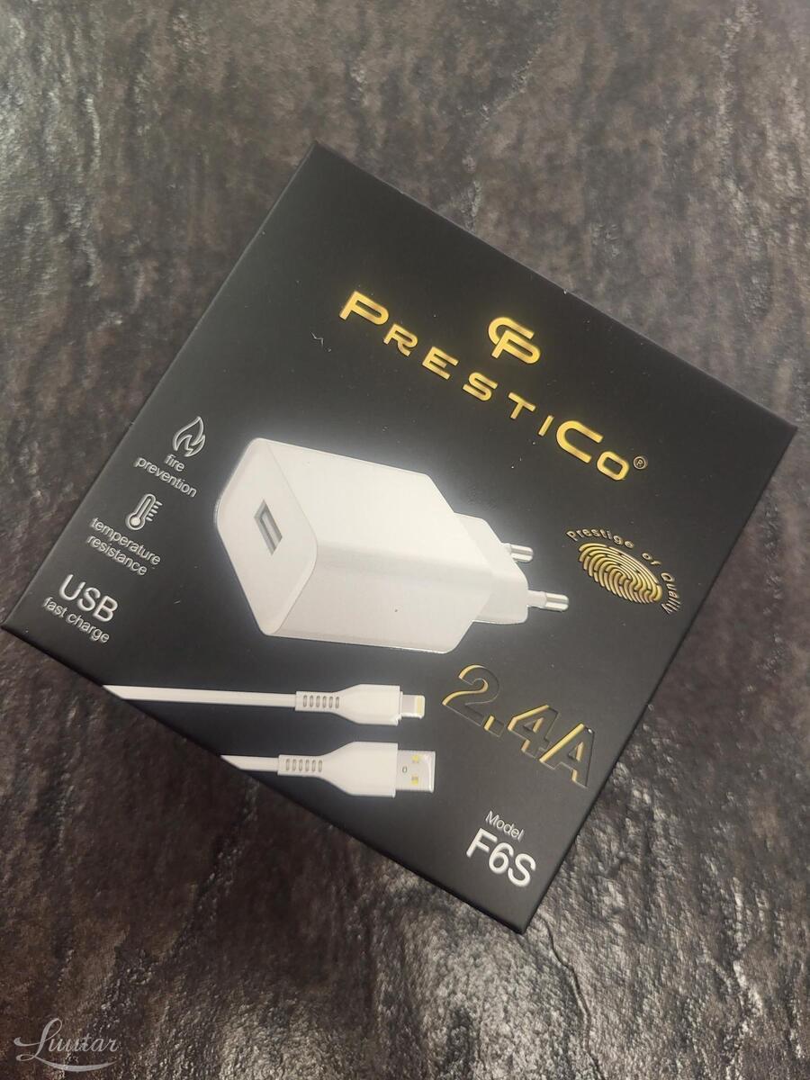 Laadija PRESTICO F6S 1 x USB + Juhe LIGHTNING 2 . 1A white