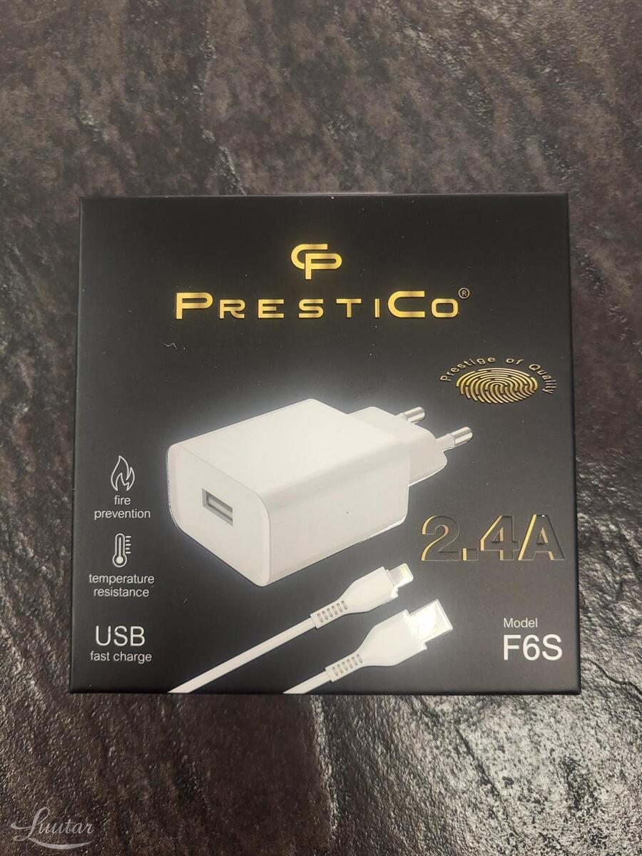 Laadija PRESTICO F6S 1 x USB + Juhe LIGHTNING 2 . 1A white