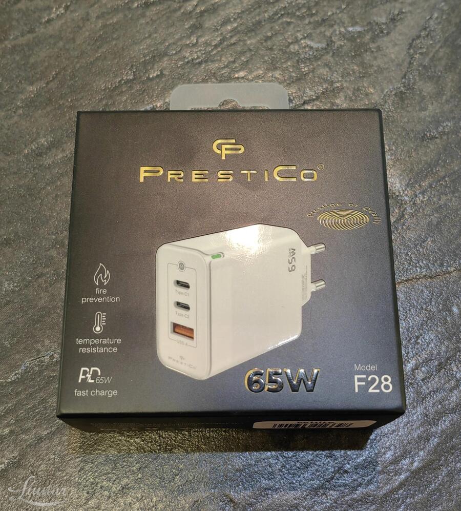 Laadija PRESTICO F28 USB+2xUSB Type-C QC 65W